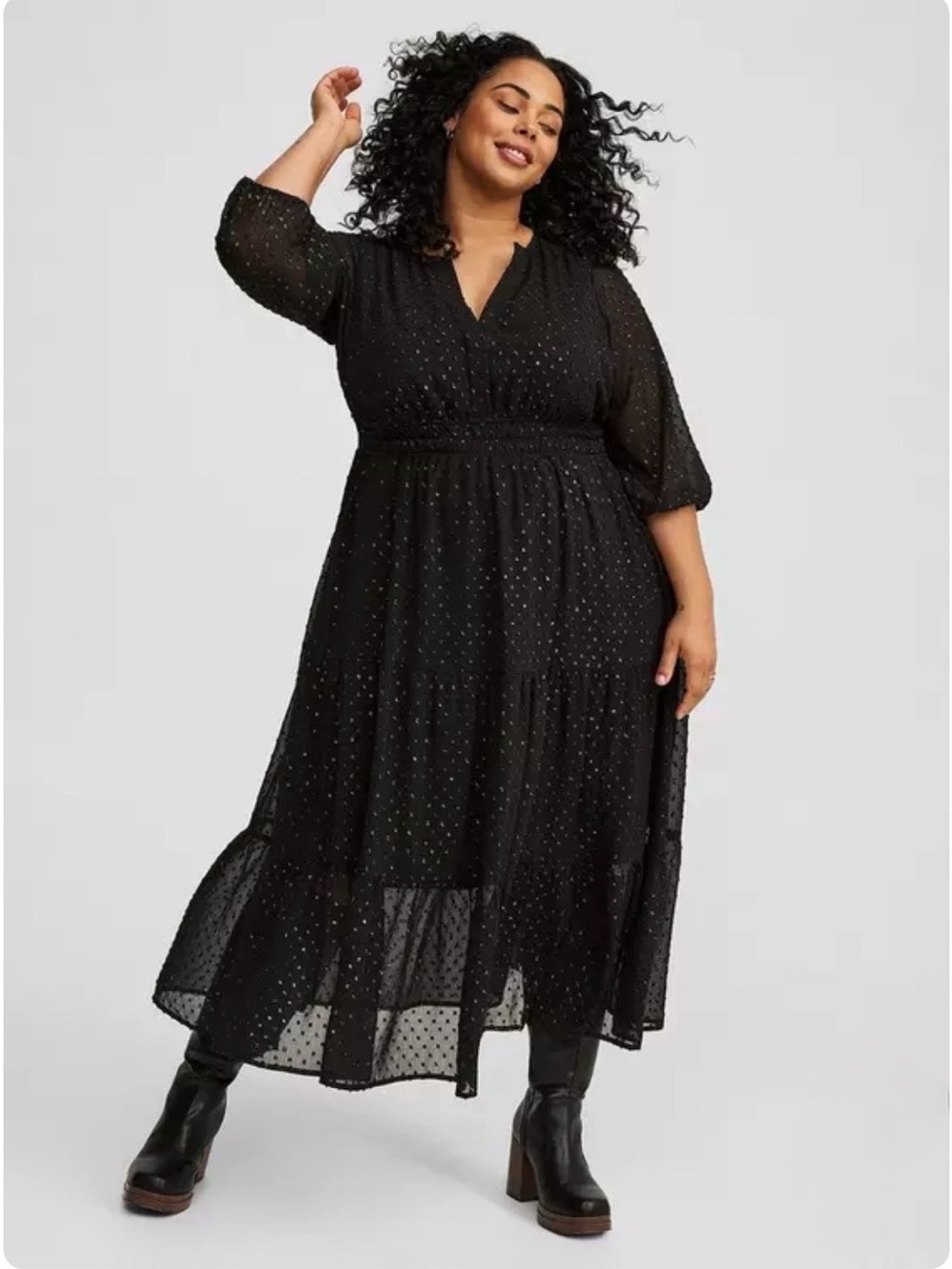 torrid Y-Neck Chiffon Maxi Dress - Size 0X